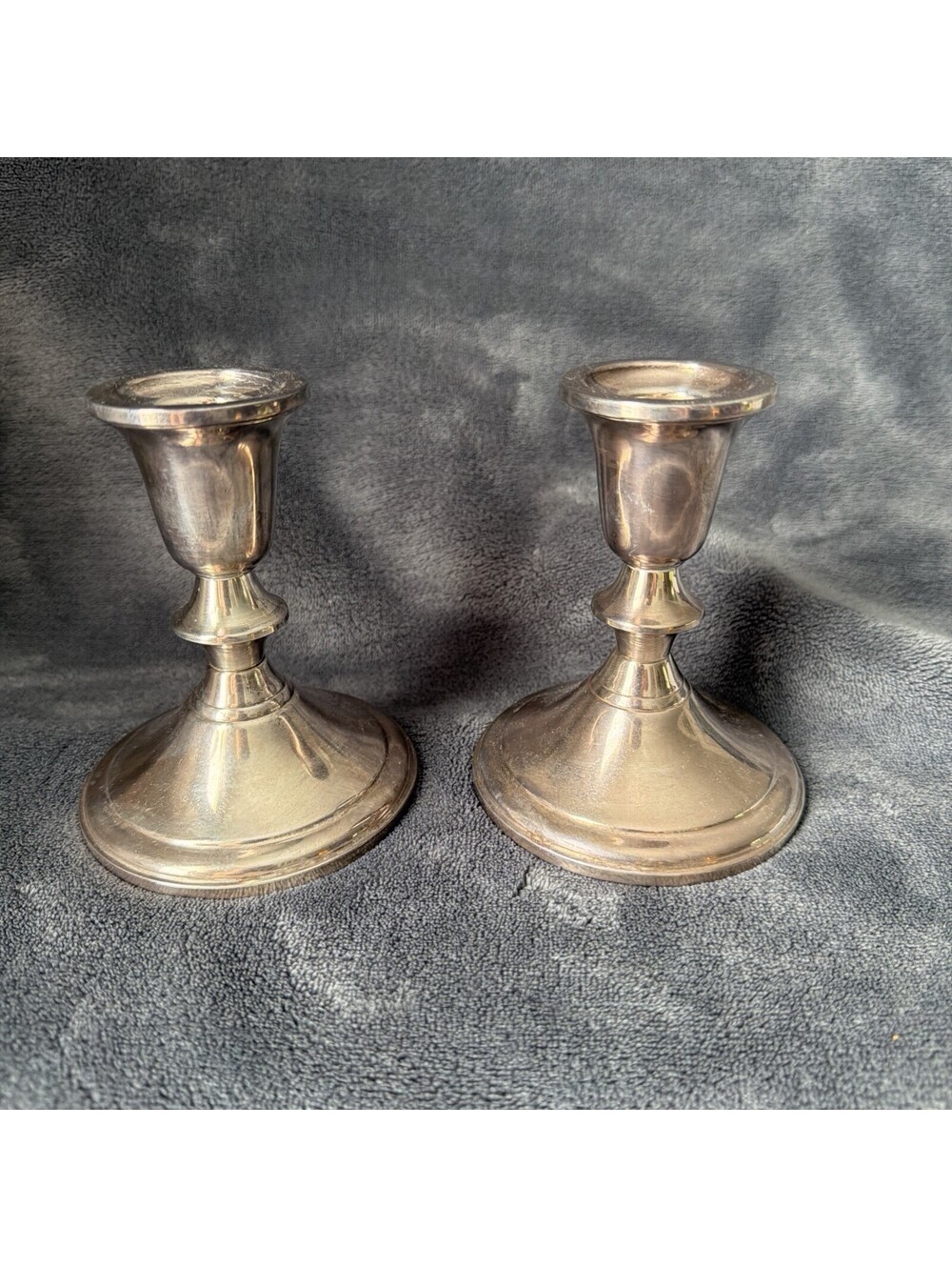Vintage Set 2 Towle Sterling 925 Weighted & Reinforced Candle Stick Holders